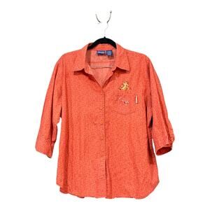 Winnie the Pooh Top Women XL Orange 100% Cotton